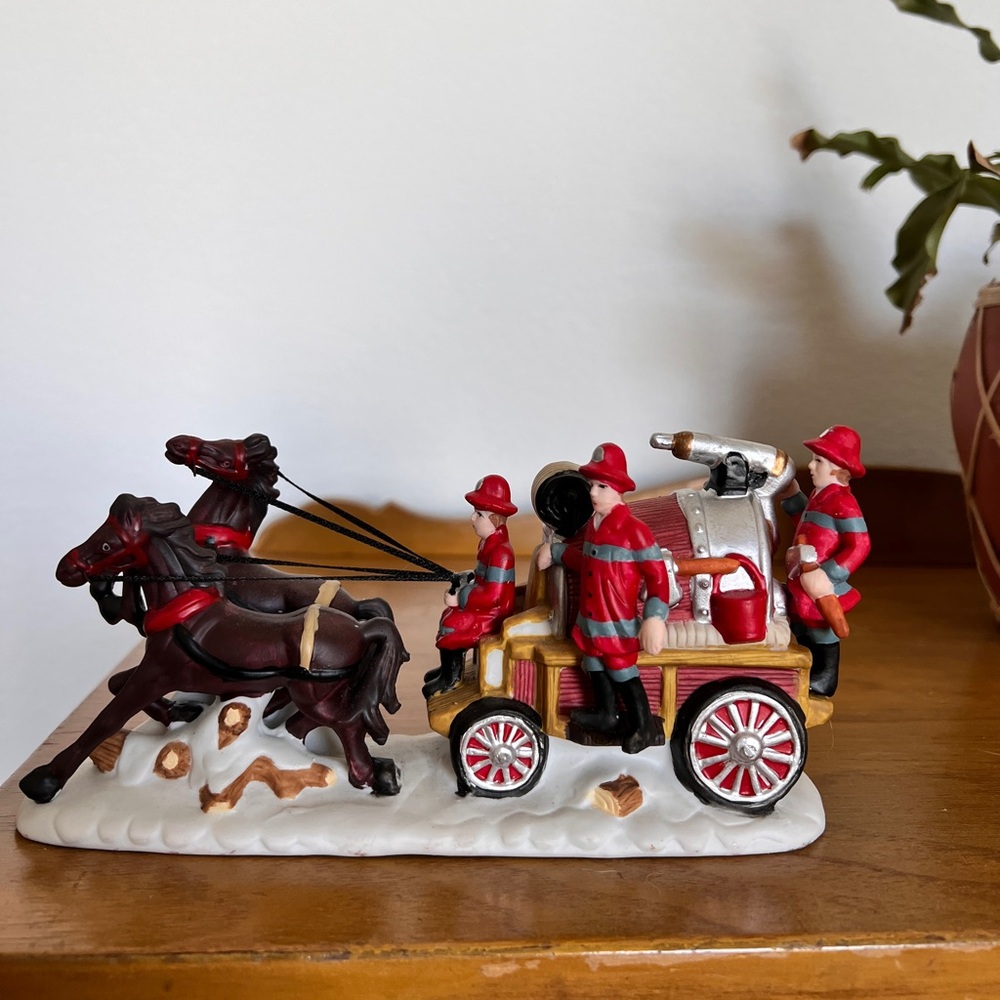 Dickens Collectibles Accessories Firemen with Horse